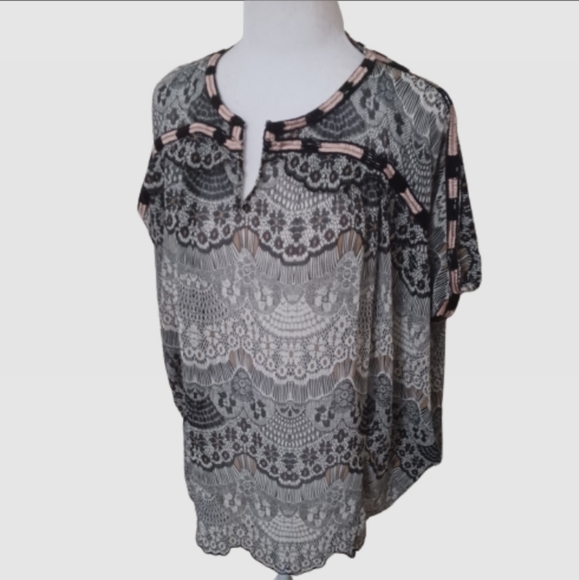 Kas New York Sheer Lace Beaded Oversized Blouse Anthropology Medium - Picture 13 of 13